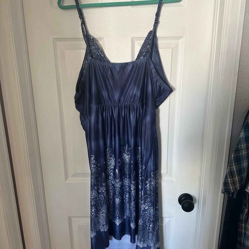 Elegant Blue and White Dress